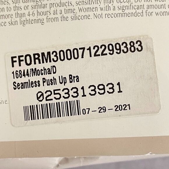 Fashion Forms Nubra Seamless Push Up Bra in Mocha Womens Size D NEW! Damaged Box - Picture 8 of 9